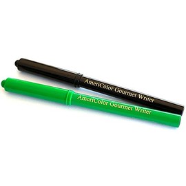 Americolor 2-Count Gourmet Writer Food Decorating Pens, Green and Black