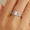 FUNYCHEN Mountain Ring for Women Sterling Silver Faith Moves Moutains