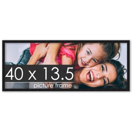 40x13.5 Frame Black Solid Wood Picture Frame - Picture Frame Includes UV Acrylic, Foam Board Backing & Hanging Hardware Panoramic Poster Frame