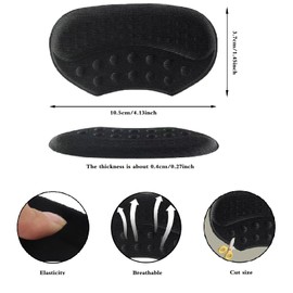 Chilliyin 6 Pairs Anti-Slip Heel Grips, Thick Liners & Fillers for Half-Size Too Big or Loose Shoes, Heel Cushion Inserts, Heel Pads to Prevent Heel Slipping Out, Rubbing and Blisters(12PCS,6mm)