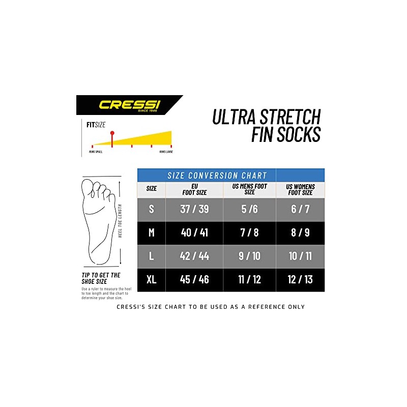 Cressi Ultra Stretch Socks 1.5 mm, Blue, XL