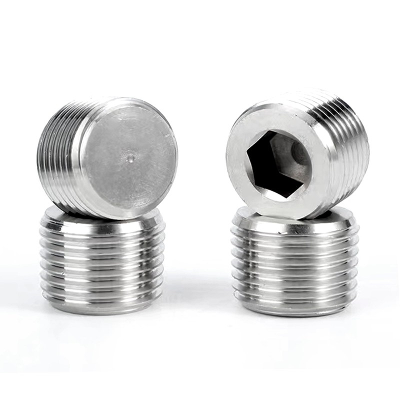 Goldpea Stainless Steel 316 Hex Socket Plug, 1/4" NPT Male,