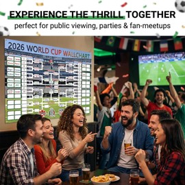 CATZUM 1 Poster di pianificazione di torneo di calcio, 90x60 cm piano di partita scrivibile, per visione pubblica, feste di calcio & incontri di tifosi, per prevedere & registrare