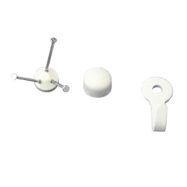 Waki Sangyo Gypsum Nails with Mini Hook, for Gypsum Walls, Rentals, Pin Holes, 2 Sets, White WF-145