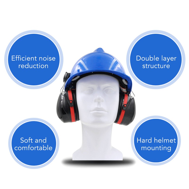 Hard Hat Earmuffs Noise Blocking Hearing Protection Adjustable Helmet Ear