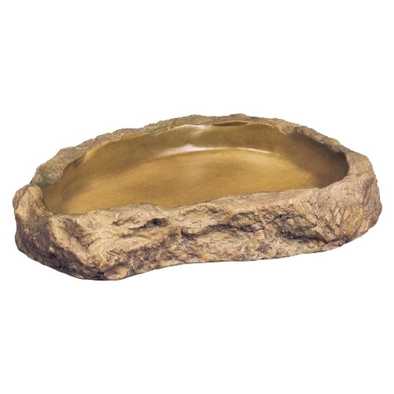 EXO TERRA PT2812 Feeding Dish, For Reptiles, Natural Rock Image,