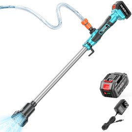 Seesii Cordless Stick Water Transfer Pump, With 4000mAh 21V Battery & Charger, 720GPH, 32FT Head, Handheld Portable Utility Sump Pump Kit with 3/4" Outlet for Pool/Garden/Pond/RV/Boat Draining
