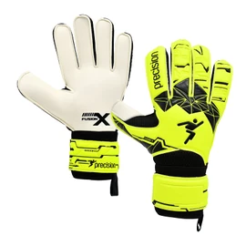 Precision Training Fusion X Flat Cut Essential Football Kid's Goalkeeper Gloves, Fluo Yellow, 5
