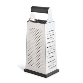 HIC Kitchen Professional Grater Zester, Stainless Steel, Non-Slip Base and Handle, 4 Multi-Grating Surfaces