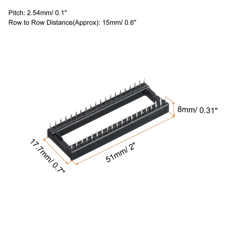 sourcing map DIP IC Chip Socket Adapter Flat Pin 40P