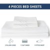 Henza.Q White Queen Sheets Set - 4 PC Hotel Luxury