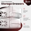 Clear Stackable Storage Drawers - 2-PACK - Acrylic Plastic Organizer