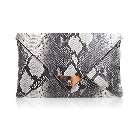 Millya Women's PU Leather Evening Bag Clutches Purse SnakeSkin Envelope Chain Shoulder Bag