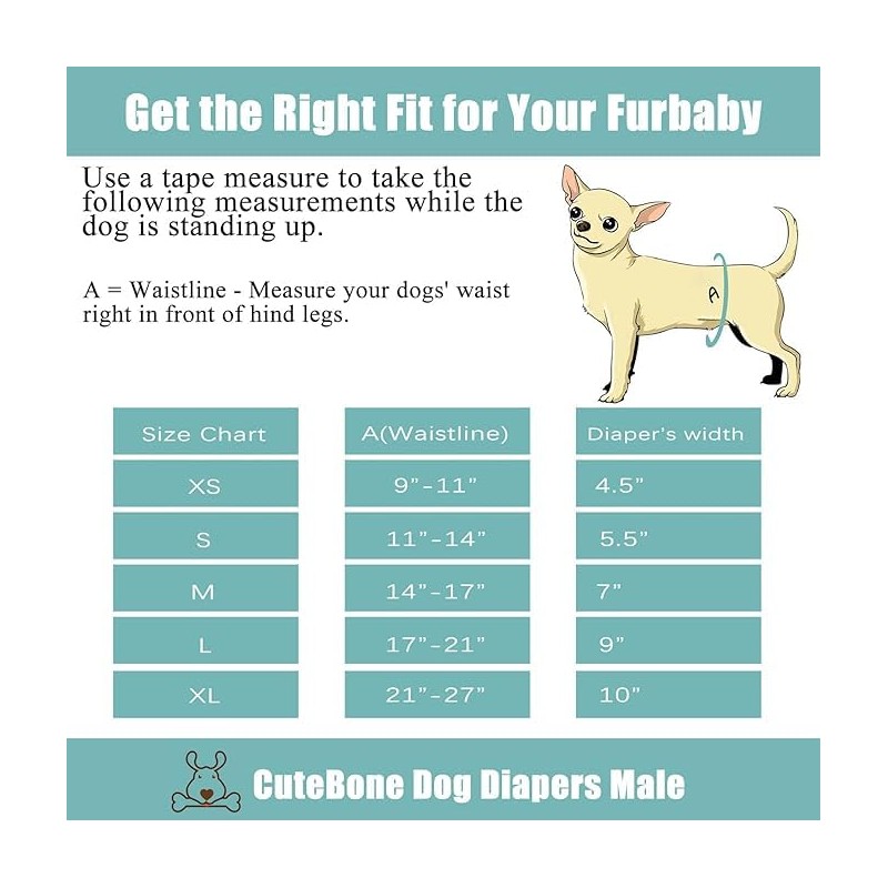 CuteBone Belly Wrap Male Dog Washable Puppy Diapers Reusable Doggie