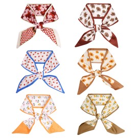 yeabwps 6 Pcs Purse Scarf Handbags for Women Skinny Fashion Neck Scarves Lightweight Stain Ribbon for Bag Hair Accessories