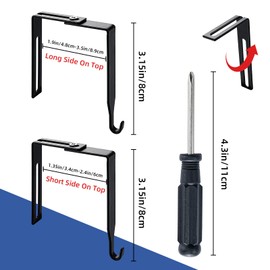 10 Pcs Adjustable Cubicle Wall Hooks Black Metal Cubicle Hangers Cubicle Accessories with Cross Screwdriver Universal Partition Hanger for 1.35 to 3.5 in Inch Thick Wall Panels (Black)