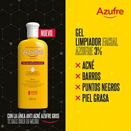 Gel Limpiador Facial Grisi Control Azufre 250 ml - Auxiliar para Piel Grasa y Sensible con Acn, Barros, Espinillas, Puntos Negros o Imperfecciones,...