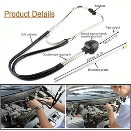 Mechanic Stethoscope, Motor Stethoscope, Mechanic Sensitive Hearing Aid, Machine Diagnostic Tester, Car Engine Diagnostics, for Cars Mechanical Internal Noise Detection