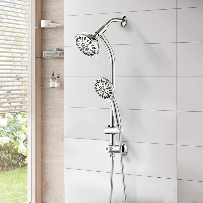 UCLIMAA High Pressure 48-Settings Shower Head with Handheld Shower,Drill-Free 3-Way