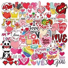 Valentine Stickers Small Love Stickers for Envelopes Scrapbooking Phone Wall Envelops Water Bottles Laptop Wedding Car Window,Romantic I Love You Heart Stickers Decal for Adults Women Gift