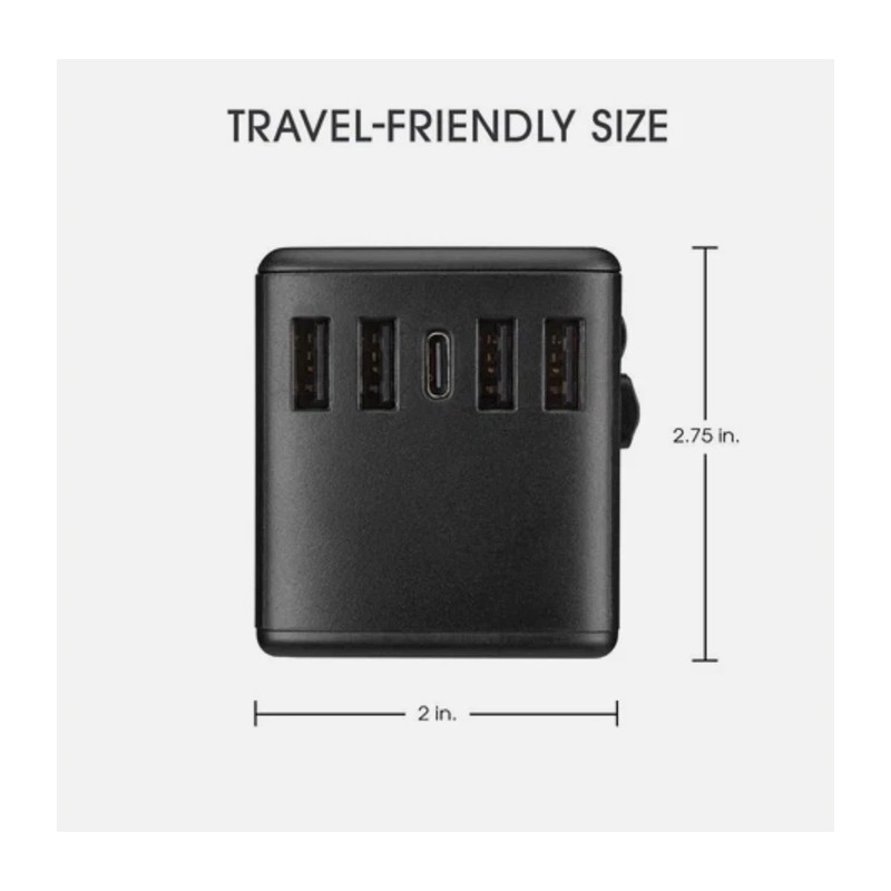 Conair Travel Smart Quick Charge All-in-One Adapter 4 USB-A ports
