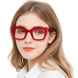 WEMOOTANTS Cateye Reading Glasses 2.75 for Women Designer Red Readers 1.0 1.25 1.5 175 2.0 2.25 2.5 275 3.0 3.5 4.0 Thick Full Rim with Spring Hinges