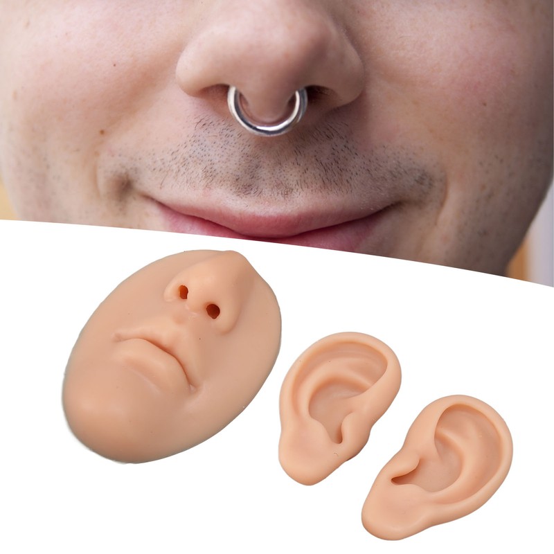 Silicone Ear Model Novice Simulated 3D Nose and Mouth Model