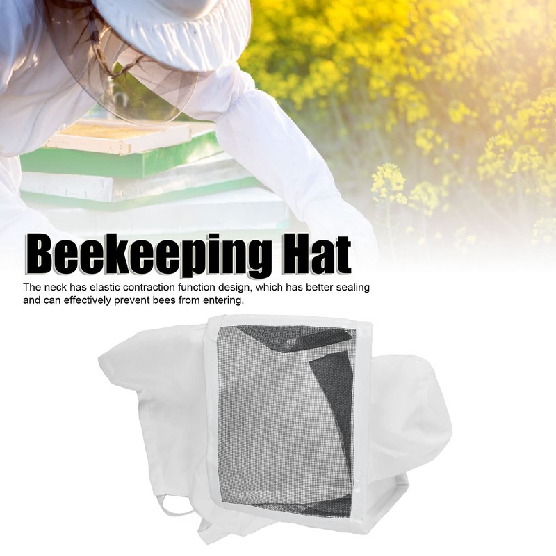 Beekeeper Hat, Beekeeper Protection Hat, Breathable Mesh Contraction Design, White