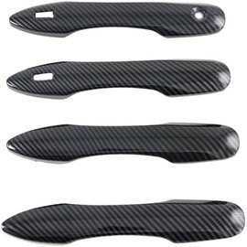 Protector de moldura para manija de puerta exterior, cubierta protectora para manija de puerta exterior, compatible con Toyota Corolla Cross 2020-2021, fibra de carbono