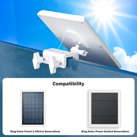 Gutter Mount Compatible for Ring Solar Panel, 360°Adjustable Universal Solar Panel Ring Gutter Mount for Arlo, Eufy, Wyze, Reolink Solar Panels (Camera Not Included)