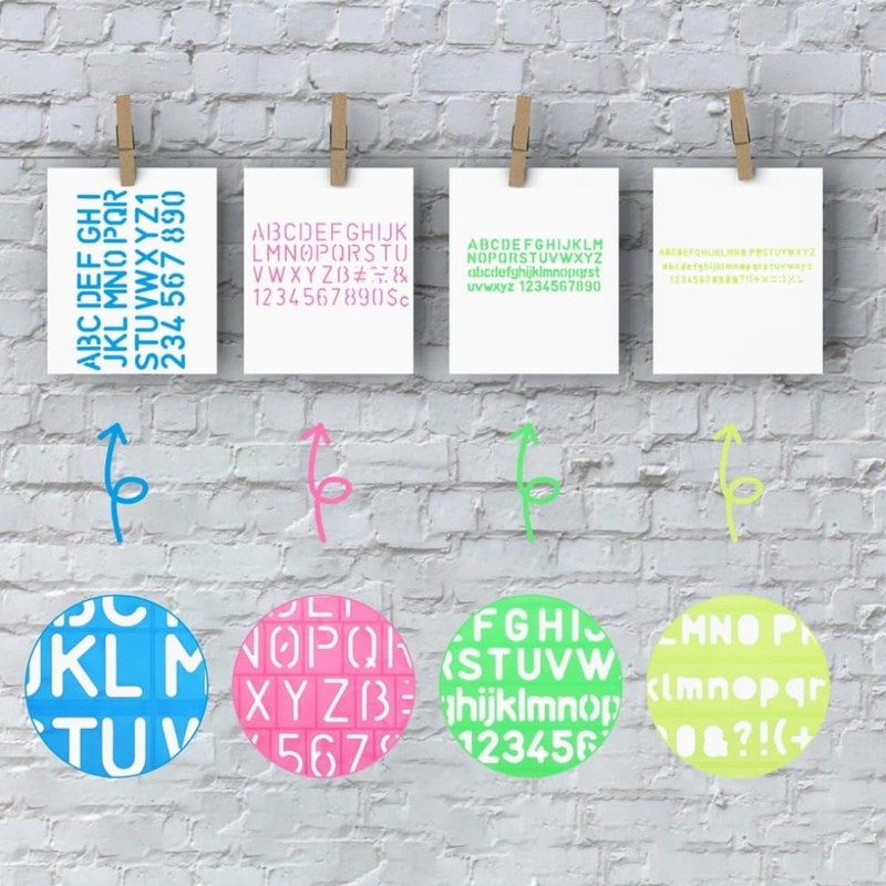 Templates, Set of 4 Alphanumeric Letters, Templates, Create Alphabetical and