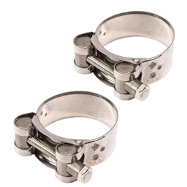 2Pcs Exhaust Clamp Stainless Steel Exhaust Band Clamp Replacement for Motorcycle Water Hose Car Automotive Replacement Exhaust Clamps (48-51mm)