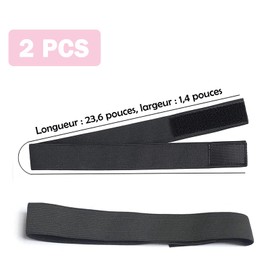 Pack of 2 Wig Straps, Elastic Band for Wig, Black, Adjustable Elastic Band for Wigs, Suitable for Holding Wigs, Unisex (60 x 3.5 cm)