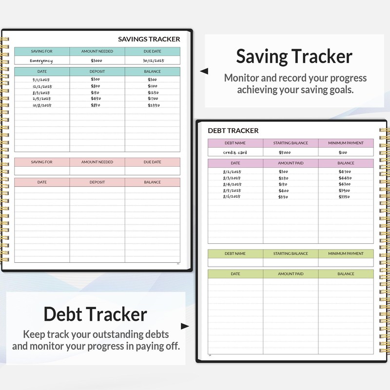 SUNEE Budget Planner - Monthly Budget Book with Expense Tracker