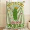 ARTBLANKET Just A Girl Who Loves Pickles Throw Blanket Fannel