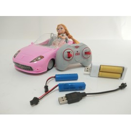 HapKid Pink Remote Control Car for Girls, 1:18 Scale RC Cars with LED Light, 2.4 GHZ Pink Truck Toy with 120 Min Long-Lasting Rechargeable Batteries, Gifts for Boys Girls Aged 4-7 (Doll Randomly)