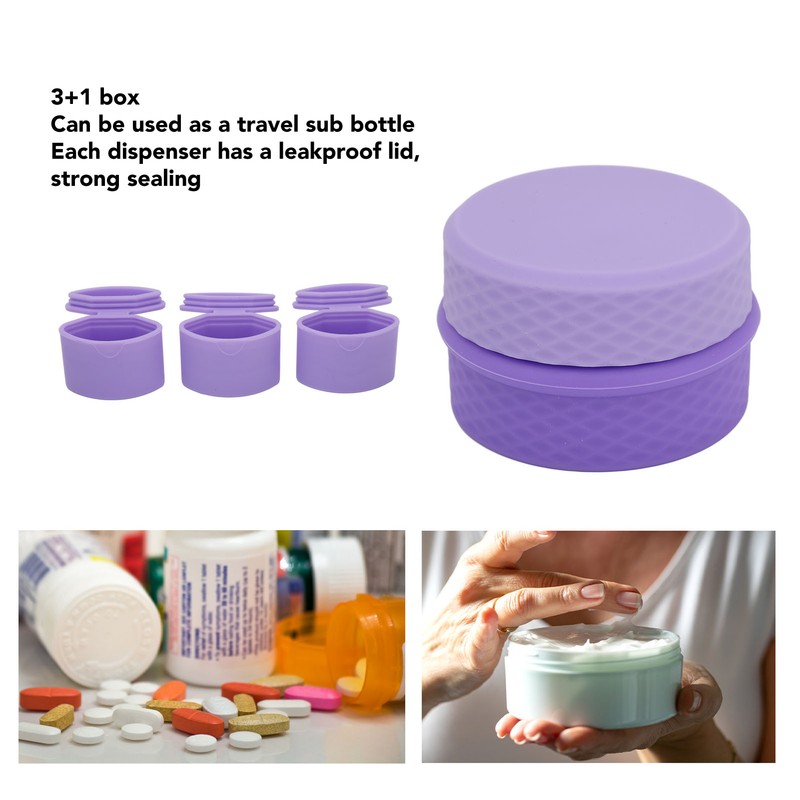 Travel Silicone Makeup Containers Set with 3 Dispensers Refillable Empty