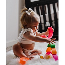 ANPEI Lelolo Silicone Baby to Toddler Rainbow Stacking Toy Silicone | from 0+ Months | Small