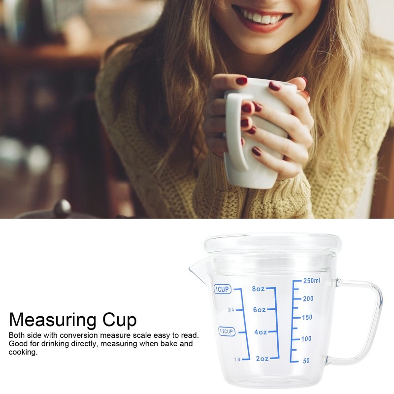 Heat Resisting Glass Measuring Cup Milk Scale Measuring Jug with