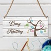 "Busy Knitting" Sign - Whimsical Craft Room Decor for Knitting