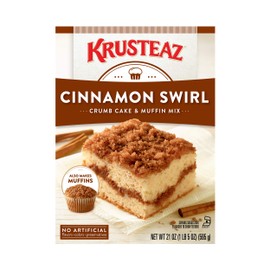 Krusteaz Cinnamon Swirl Crumb Cake and Muffin Mix, 21-Ounce Boxes (Pack of 4)