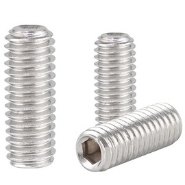 #4-40x1/8 Hex Socket Set Grub Screws,Headless Cup Point,Flat Point Grub Bolt,Internal Hex Drive,304 Stainless Steel,Headless Concave End,Metric External Thread,for Towel Rack Door Knob,30 Pcs
