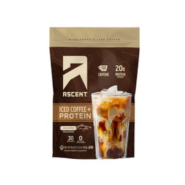 Ascent Ascent Iced Coffee Protein Powder - High Protein Coffee Powder, 20 g Protein & 100 mg Caffeine - 30 Servings