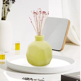 4pcs Frosted Ceramic Vases - Geometric Design, Assorted Colors, Ideal for Home Decor, Office, Balcony, and Wedding Decorations