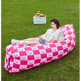 Inflatable Lounger | Perfect as Beach Chair Camping Chairs Lounge Chair & Includes Travel Bag & Pockets | Easy to Use Camping Accessories - Color: red