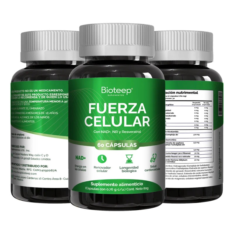 Nad 60 Capsulas,suplementos Bioteep 30 Das Sin Sabor