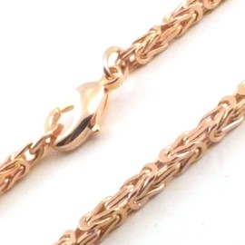 Tendenzalia Byzantine Byzantine Necklace Rose Gold-Plated or Doublé 2.4 mm Square, Brass