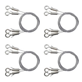 Semetall Adjustable Picture Hanging Wire,4 Pcs Heavy Duty Picture Frame Hanging Kit,2m x1.5mm Stainless Steel Wire Rope for Mirror Hanging Hardware,Light Lamp,Basket Flowerpot Hold Up to 20kg