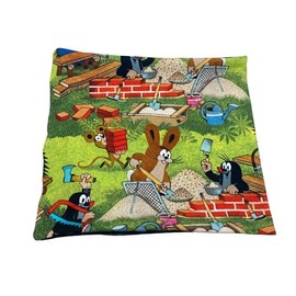 Einfacher Loop aus Baumwolljersey mit dem kleinen Maulwurf auf der Baustelle, ggfs gefüttert mit Baumwollfleece (Innenfutter Baumwolljersey)