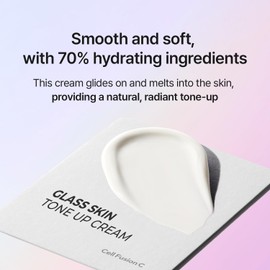 Cell Fusion C Glass Skin Tone Up Cream, Vitamins + Alpha-Arbutin - Natural Makeup Look, For Bright, Even Skin Tone, 50ml / 1.69 fl.oz.